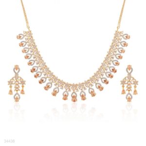 CHOKER N+C AD ZC FLW W/PETAL DROP-GLD-CHAMP