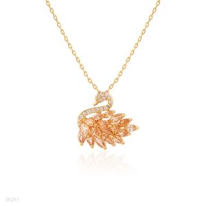 GRACEFUL SWAN PENDANT GOLD-CHAMPAGNE