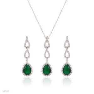 Debonair Green Loop And Drop Dangling Set