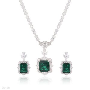 NECKLINE SET N+E FINE ZIRCON LUX-SILVER-GREEN