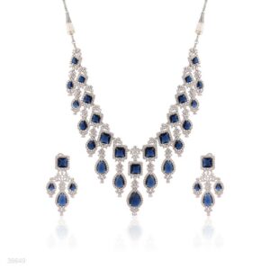 CHOKER SET N+E AD ZC WIDE DRP-SLVR-BLUE