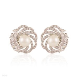 DELIIGHTFUL PEARL SWIRL SILVER EARRINGS
